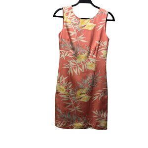 Tommy Bahama Womens Coral Silk Dress Size 4 Vintage Tropical Sheath Coastal